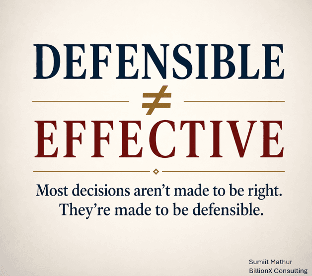 Defensible Decisions Are Often Ineffective