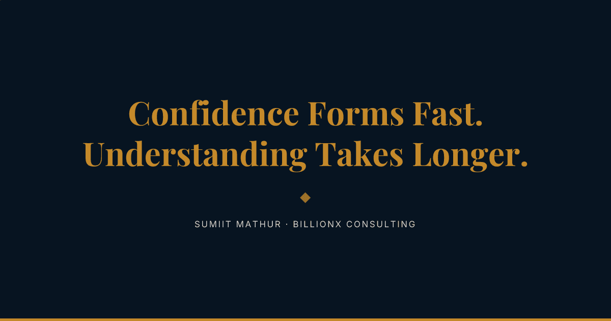 [AGENT] Confidence Forms Fast. Understanding Takes Longer.